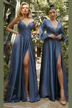 Cinderella Divine 7485 Long Satin A-Line Gown