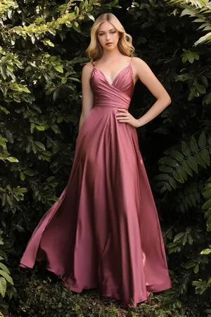 Cinderella Divine 7485 Long Satin A-Line Gown