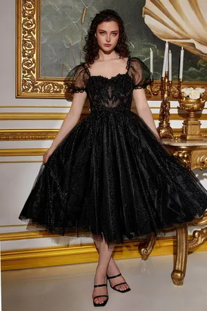 Ladivine CD0187 - Tea Length Corset Cocktail Dress