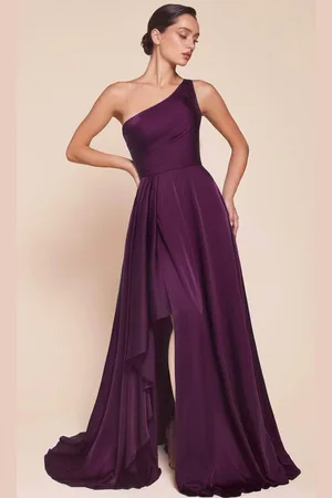 Cinderella Divine 7450 - Asymmetrical Hem Long Gown