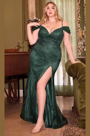 Ladivine CD0219C - Cold Shoulder V-Neck Prom Gown