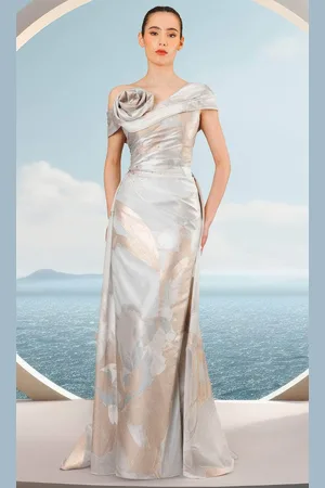 Janique 2515 - Rosette Accent Evening Dress