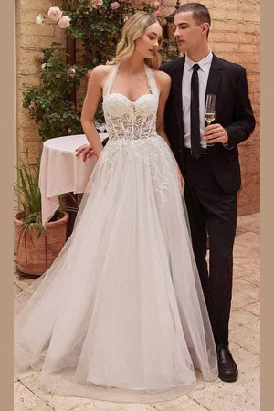 Ladivine CD827W - Embroidered Corset Bridal Gown