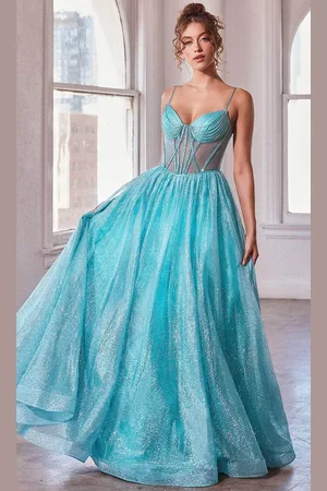 Ladivine CD832 - Sleeveless Sheer Corset Ballgown