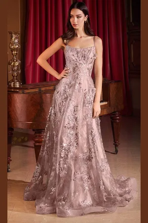 Ladivine CB144 - Sleeveless 3D Embellished Prom Gown