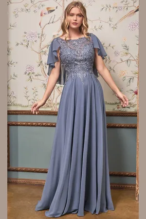 Ladivine HT101 - Illusion Bateau Chiffon Formal Dress