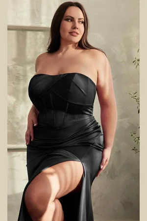 Ladivine CD326C - Strapless Corset Bodice Prom Gown