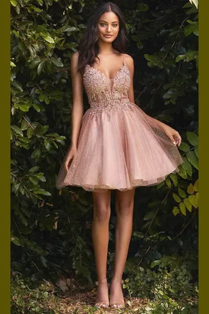 Ladivine CD0189 - V-Neck Cocktail Prom Dress