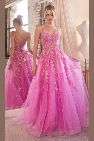 Cinderella Divine CM347 - Sleeveless Glitter Embroidered Ballgown