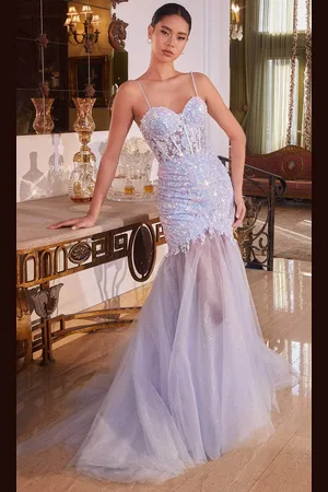 Ladivine CB148 - Embroidered Sleeveless Prom Gown