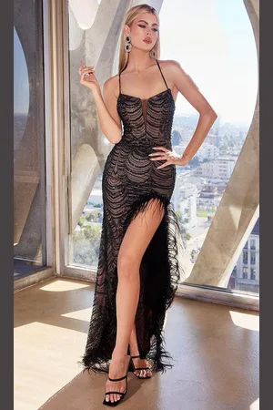 Ladivine CC2309 - Sequin Embellished Lace-Up Back Prom Gown