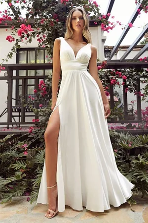 Cinderella Divine Bridal 7469W Empire Plunging Bridal Gown