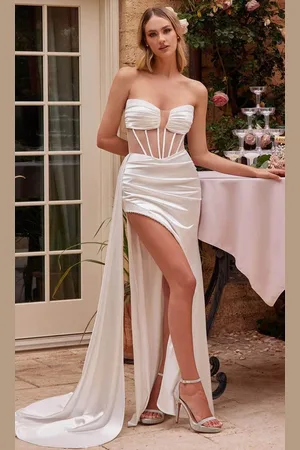 Cinderella Divine CD269W - Strapless Satin Wedding Dress