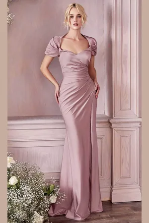 Ladivine KV1061 - Cap Sleeve Shawl Evening Dress