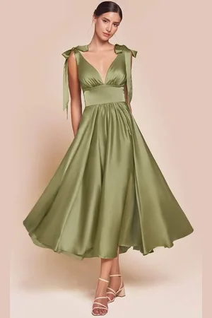 Cinderella Divine 7499 - Tea Length A-Line Dress
