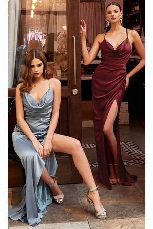 Ladivine 7479 - Draped Bodice Open Back Affordable Prom Gown