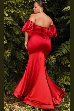Cinderella Divine CD983C - Puff Sleeve Long Gown
