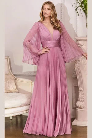 Ladivine CD242 - Flutter Sleeve Chiffon Dress