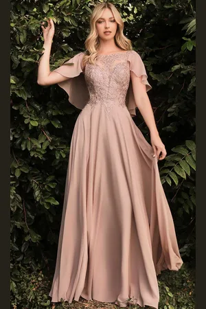 Ladivine HT101 - Illusion Bateau Chiffon Formal Dress