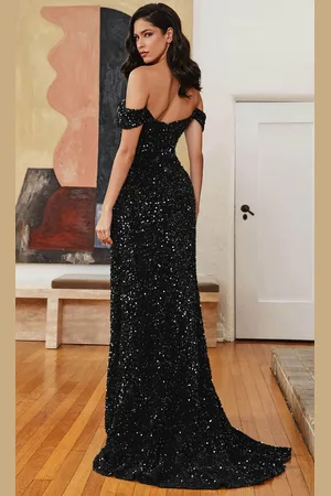 Ladivine CL03 - Velvet Sequin Evening Dress