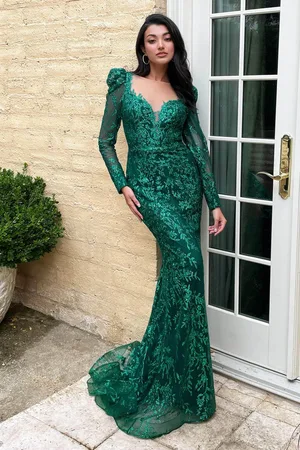 Cinderella Divine CD989 - Glitter Bateau Evening Dress