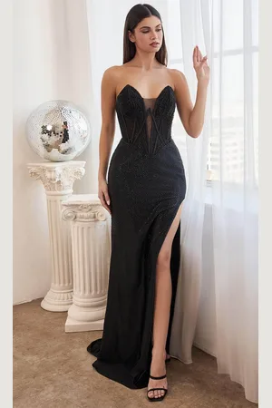 Ladivine CDS419 - Illusion Corset Long Prom Dress