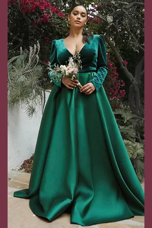 Cinderella Divine CD226 - Long Sleeve Pleated Ballgown