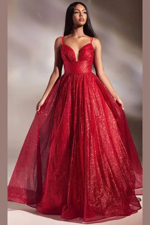 Cinderella Divine CD996 - Deep Sweetheart A-Line Evening Gown