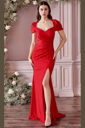 Ladivine KV1061 - Cap Sleeve Shawl Evening Dress