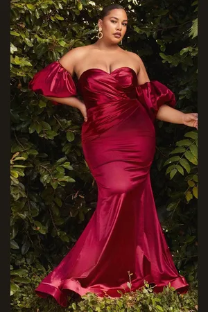 Cinderella Divine CD983C - Puff Sleeve Long Gown