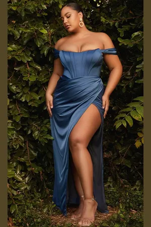 Ladivine 7484C - High Slit Long Gown