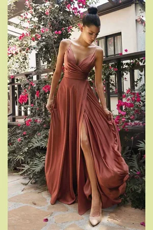 Cinderella Divine 7485 Long Satin A-Line Gown