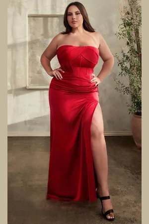 Ladivine CD326C - Strapless Corset Bodice Prom Gown