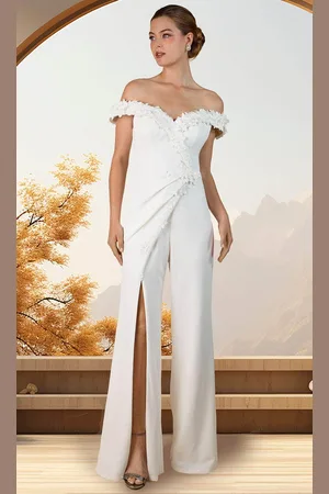 Janique W3036 - Applique Bodice Jumpsuit