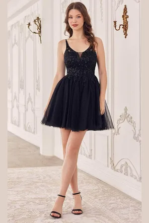 Ladivine CY022 - Glitter Tulle Cocktail Dress
