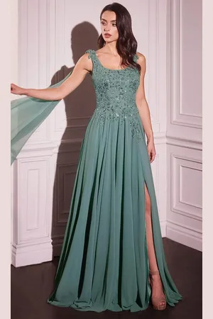 Ladivine CDS509 - Chiffon A-Line Evening Gown
