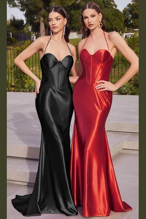 Ladivine CH112 - Bustier Satin Prom Dress