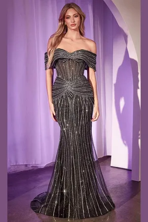 Cinderella Divine CD785 - Bejeweled Sweetheart Long Gown