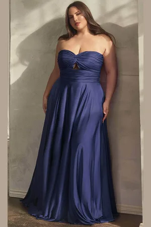 Ladivine 7496C - Sweetheart Knotted Evening Gown