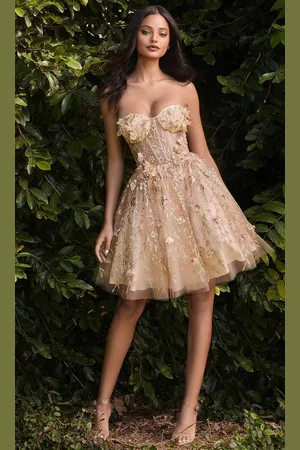 Ladivine 9243 - Applique Short Dress