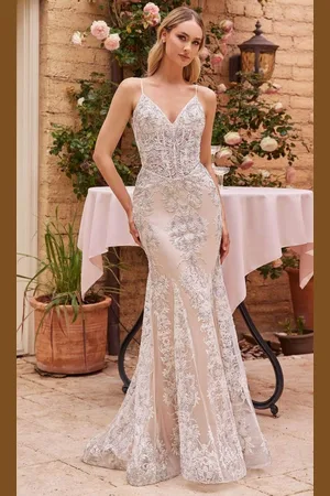 Ladivine J859W - Sleeveless Embroidered Bridal Gown