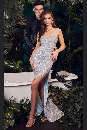 Ladivine CD278 - Strapless Highly Embellished Gown