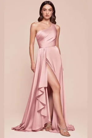 Cinderella Divine 7450 - Asymmetrical Hem Long Gown