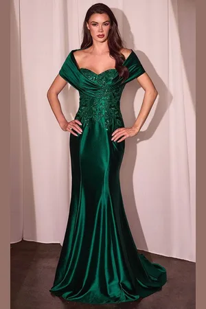 Ladivine CDS507 - Satin Shawl Evening Gown