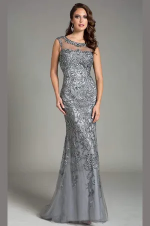 Feriani Couture 26154 Embellished Sleeveless Evening Gown