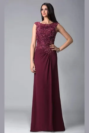 Feriani Couture 18402 Embellished Cap Sleeve Column Gown