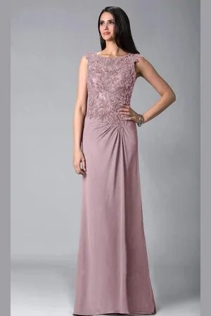 Feriani Couture 18402 Embellished Cap Sleeve Column Gown