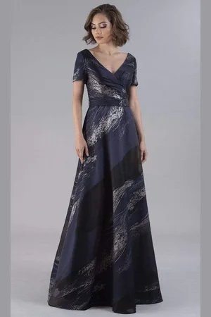 Gia Franco 12050 Short Sleeve Printed A-line Dress