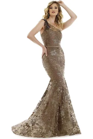 Feriani Couture 20122 One-Shoulder Sequin Embroidered Mermaid Gown