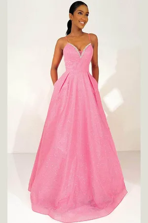 Clarisse 810635 - Beaded V-Neck Pleated Ballgown